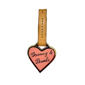 Authentic Vintage Y2K Pink heart  charm Dooney & Bourke handbag zipper pull fob